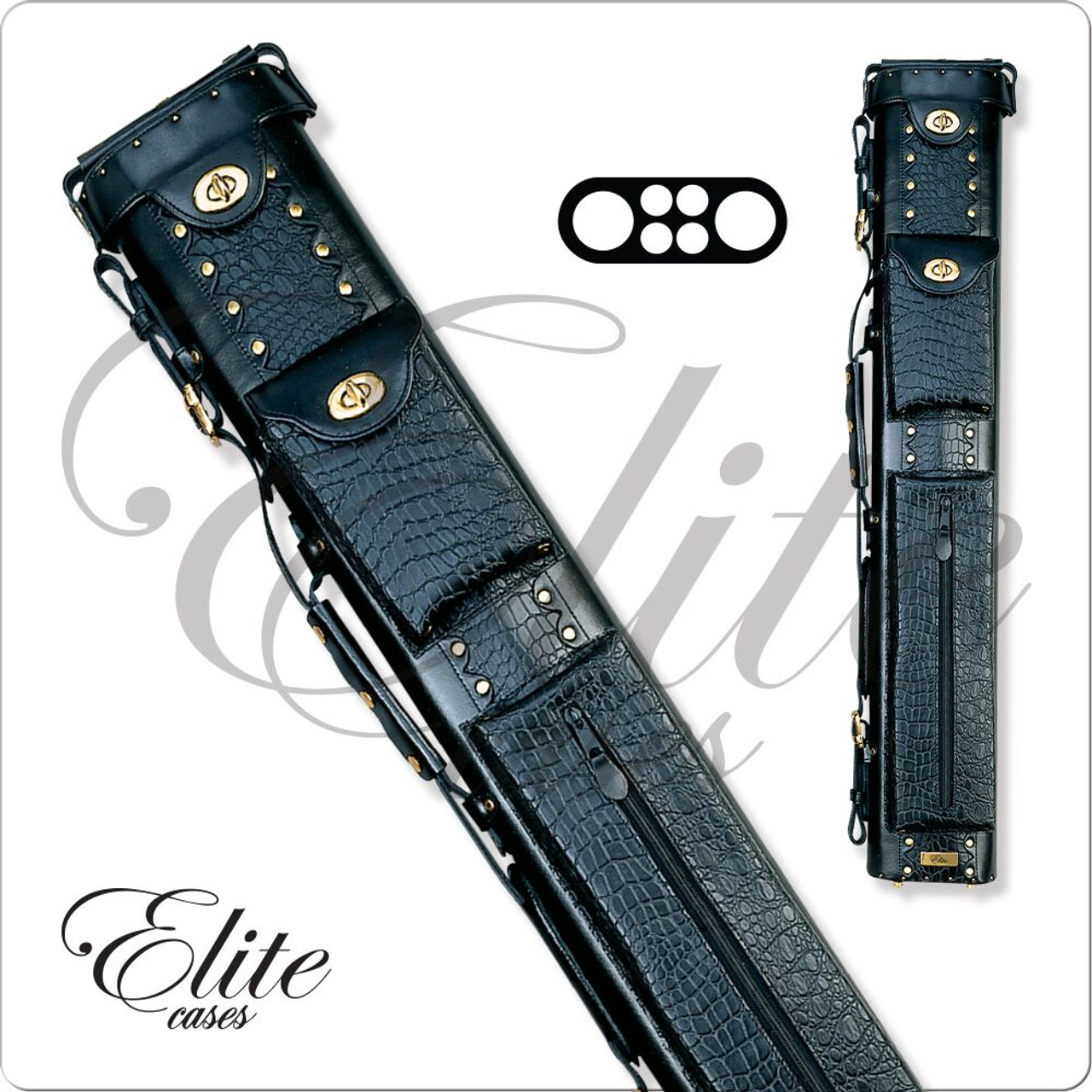 Elite  2X4 Oval Leather Hard Pool Cue Case - ECL24