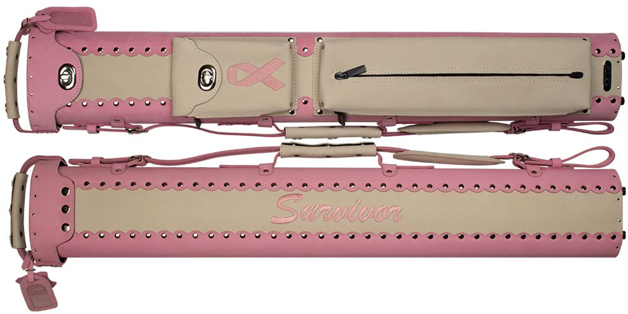 InStroke Survivor Pink  2x4 Leather Pool Cue Case -- ISXSR