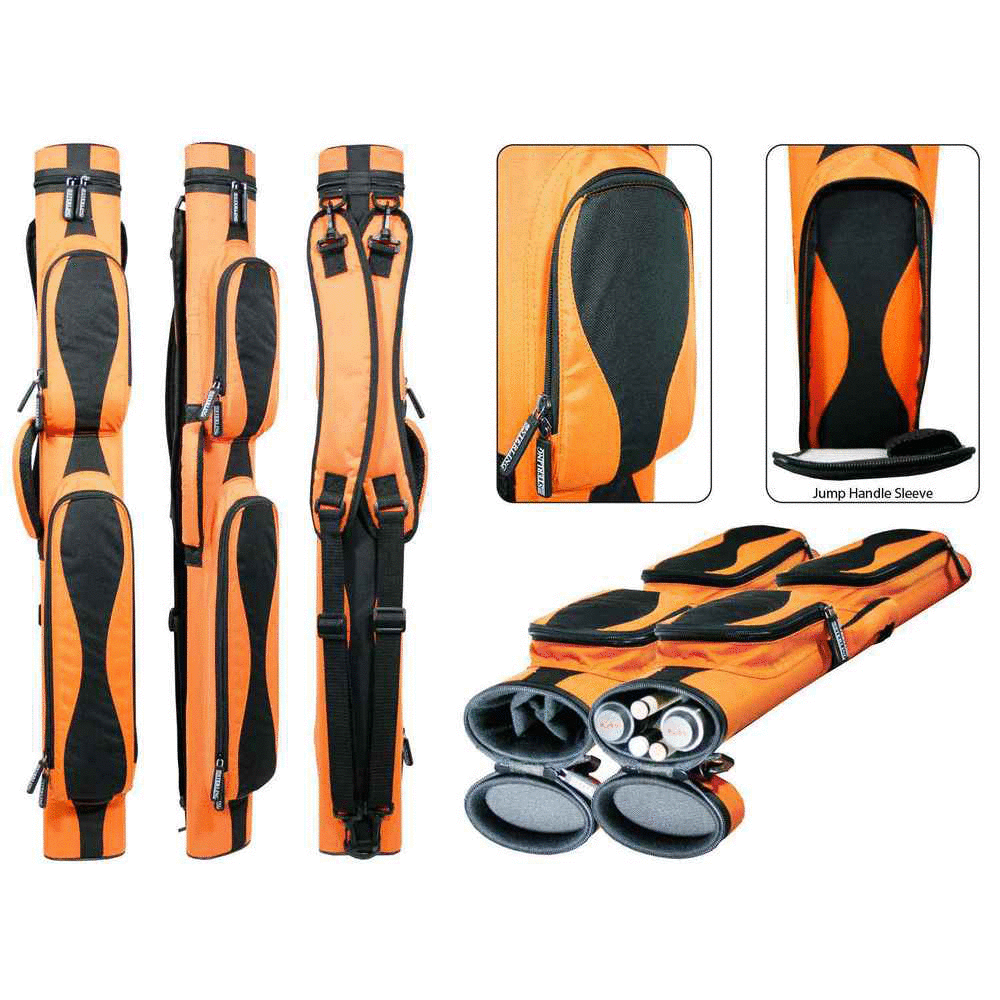 Sterling Orange/Black Wave Pool Cue Case for 2 Cues - THIS ITEM IS CURRENTLY ON BACK-ORDER
