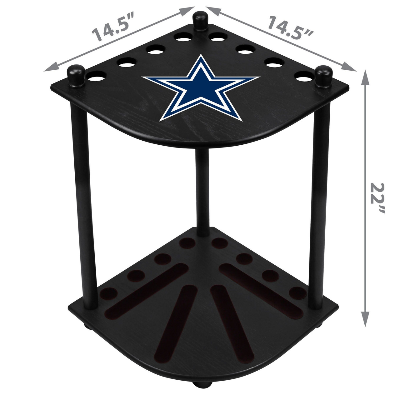 Dallas Cowboys Corner Pool Cue Rack Dimensions
