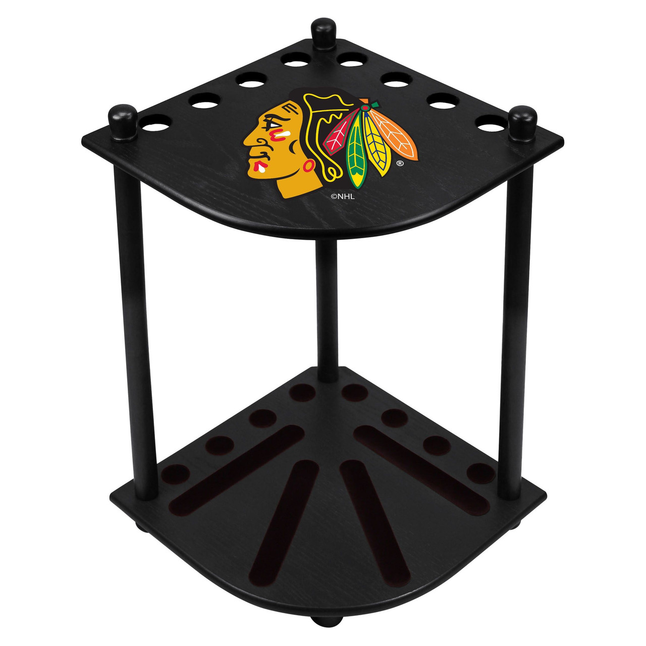 Chicago Blackhawks Corner Pool Cue Rack