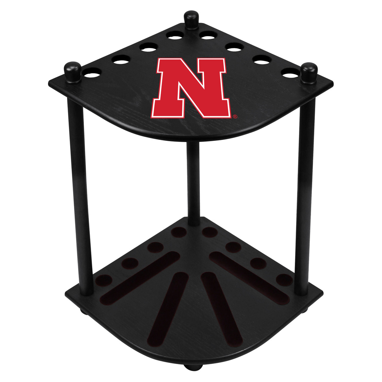 Nebraska Cornhuskers Corner Pool Cue Rack