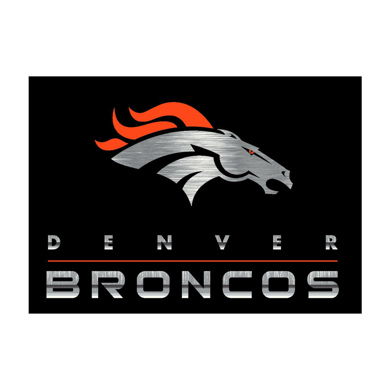 Denver Broncos 8x11 ft Chrome Rug