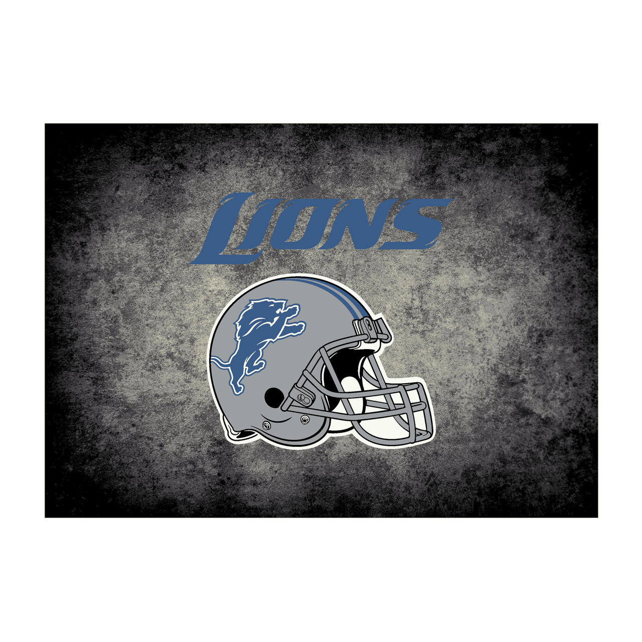 Detroit Lions 6x8 ft Distressed Rug