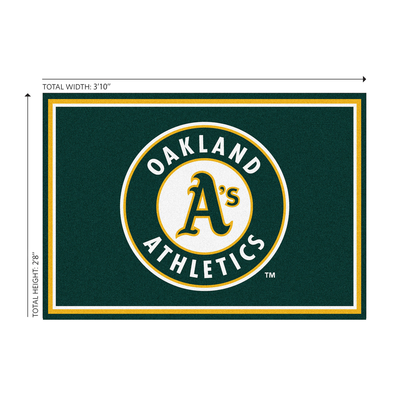 Oakland Athletics 3 x 4 ft Area Rug