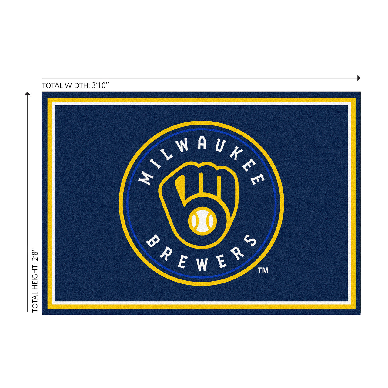 Milwaukee Brewers 3 x 4 ft Area Rug