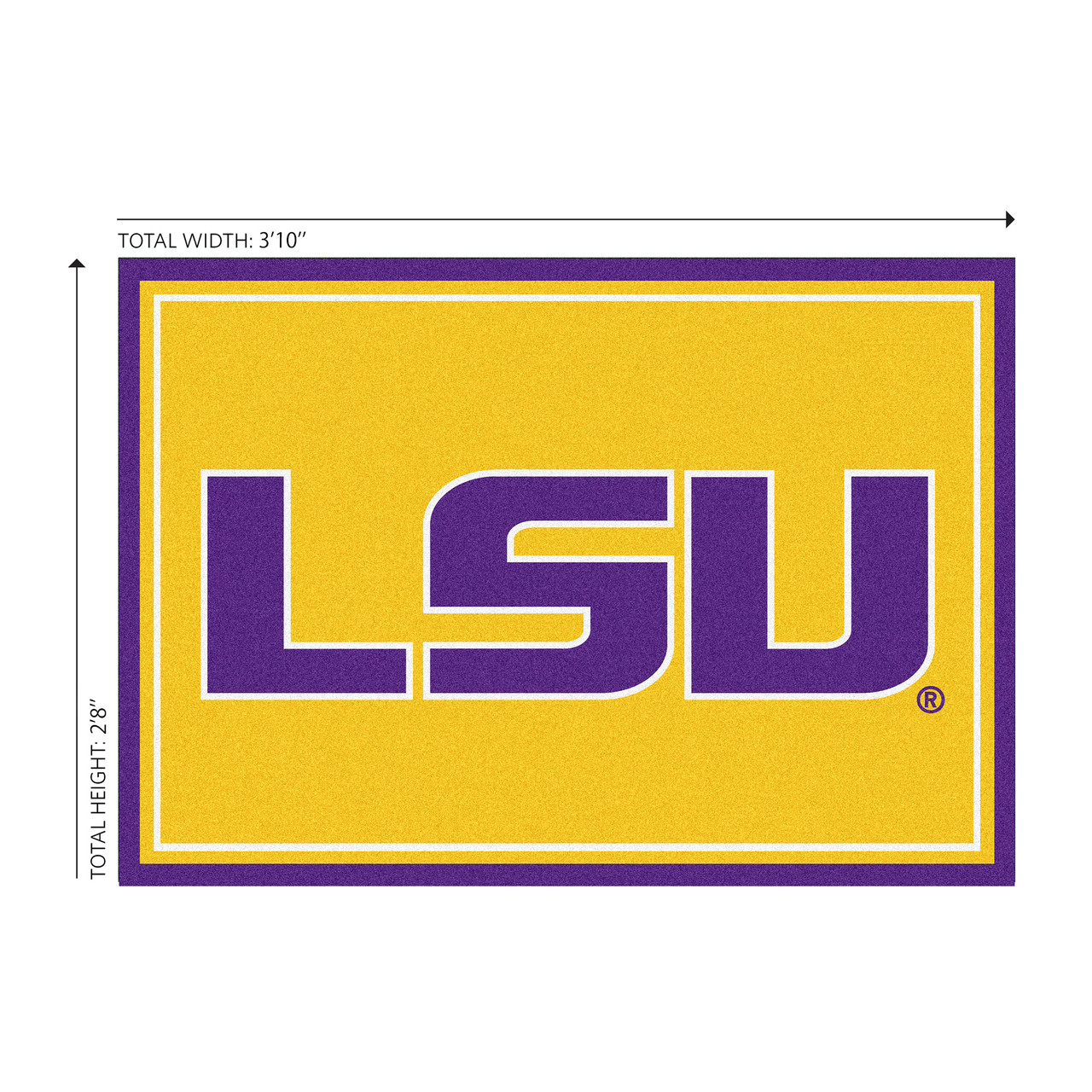 LSU Tigers 3 x 4 ft Area Rug