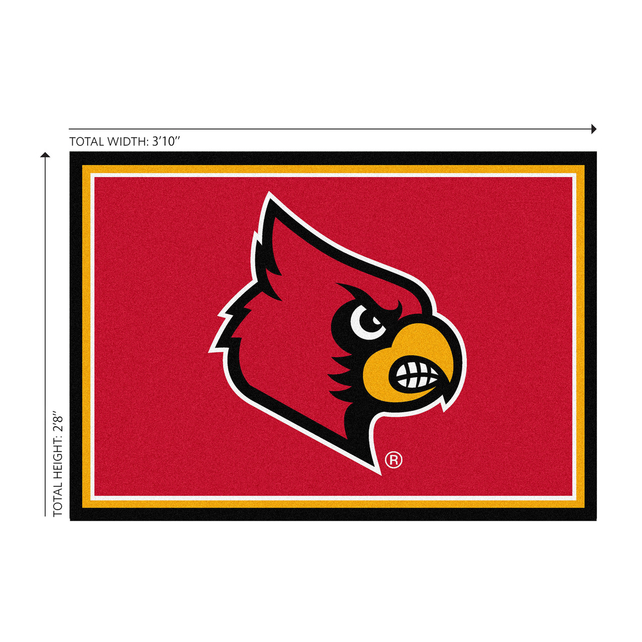 Louisville Cardinals 3 x 4 ft Area Rug