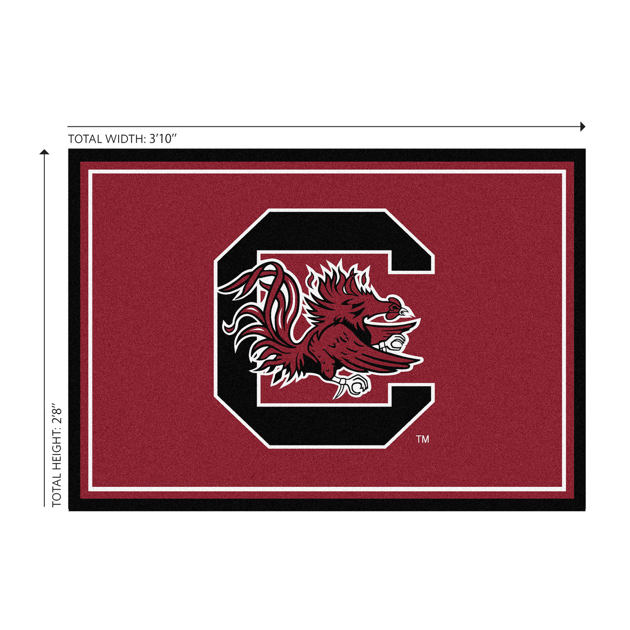 South Carolina Gamecocks 3 x 4 ft Area Rug