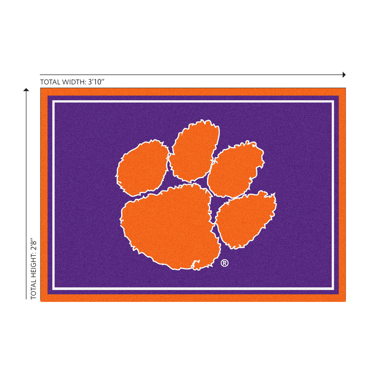 Clemson Tigers 3 x 4 ft Area Rug