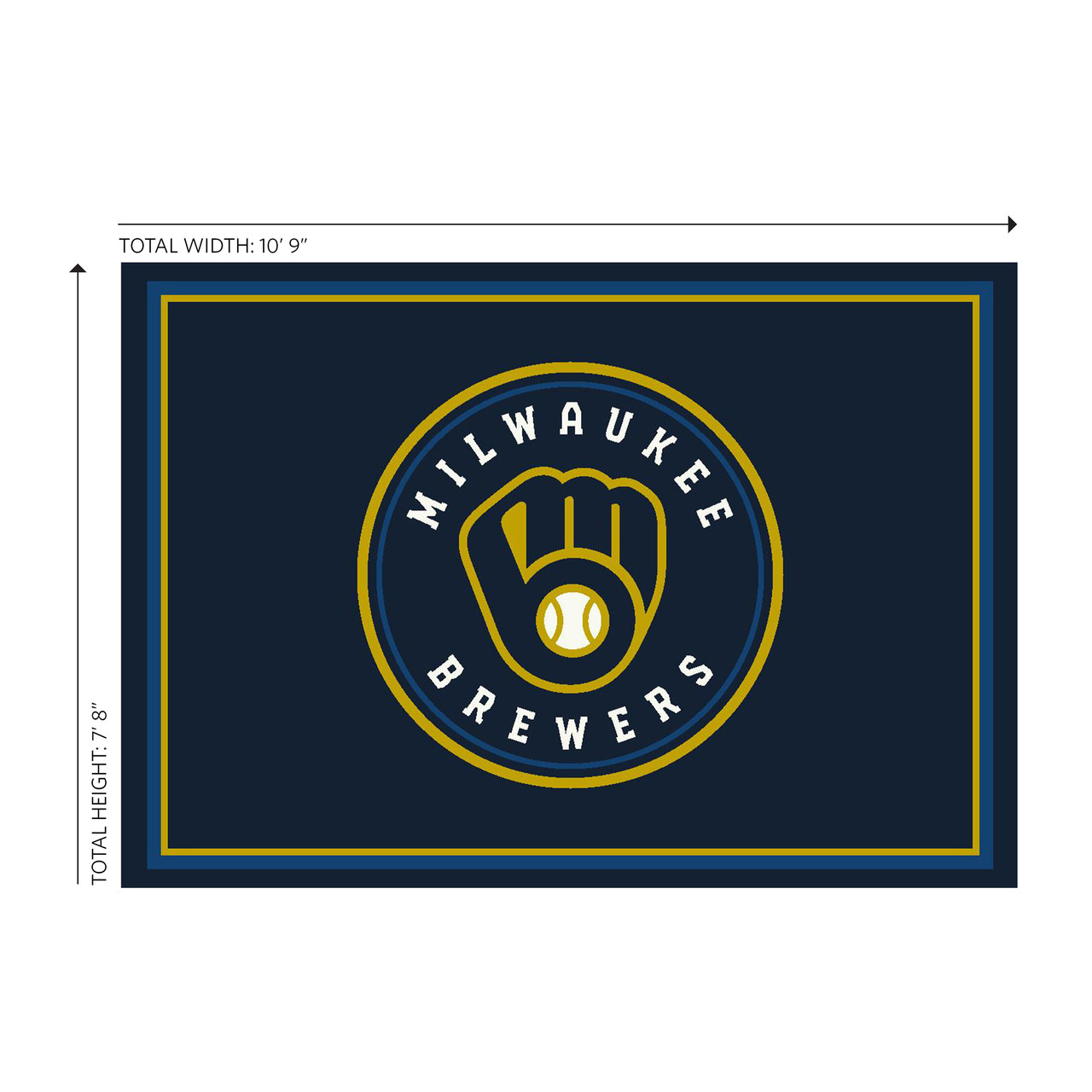 Milwaukee Brewers 8 x 11 ft Spirit Rug