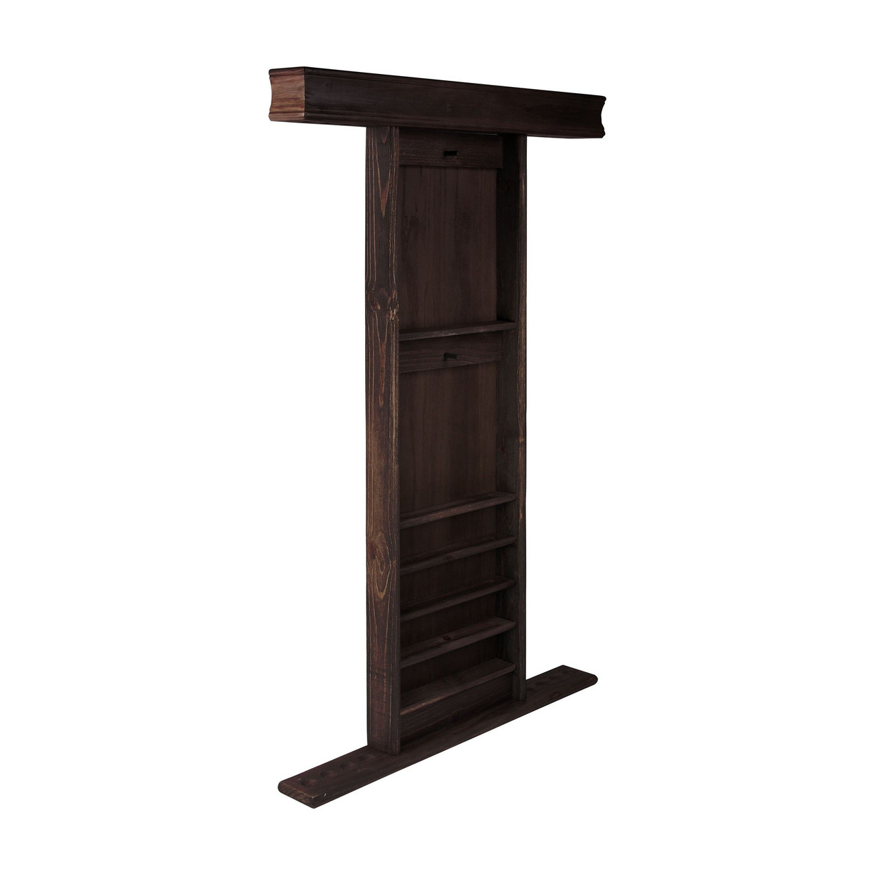 Deluxe 8 Cue Wall Rack - Weathered Dark Chestnut