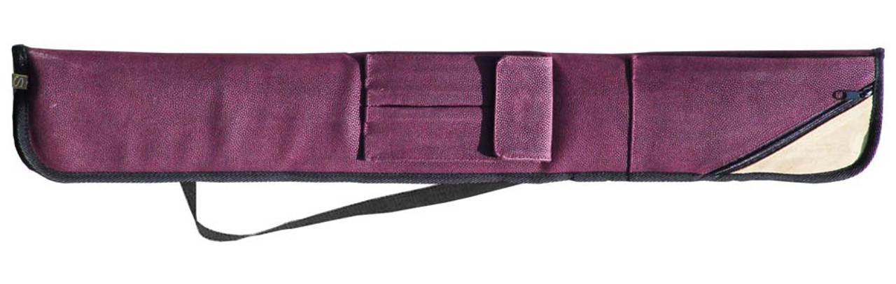 Sterling Burgundy Angora Pool Cue Case for 2 Cues