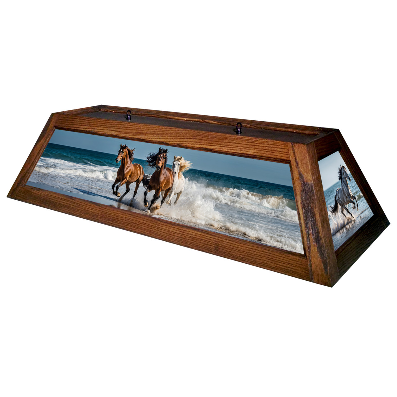 Wild Horses 42” Billiard Lamp – Brown Frame