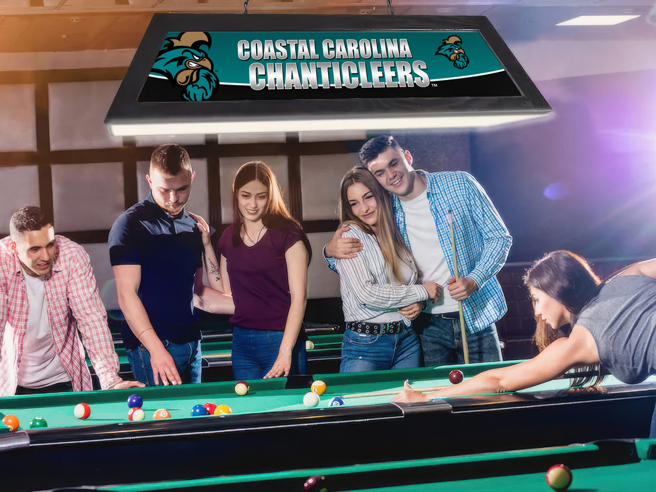 Coastal Carolina Chanticleers 42” Spirit Billiard Lamp – Black Frame
