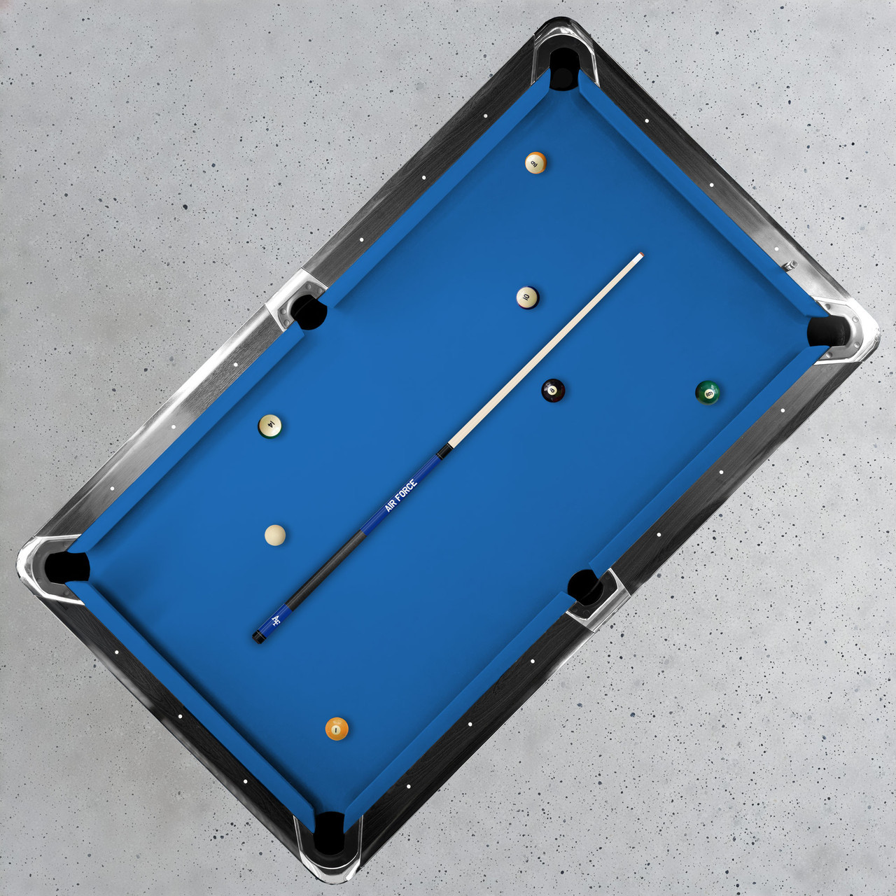 Air Force Falcons Custom Engraved Blue Billiard Cue - White