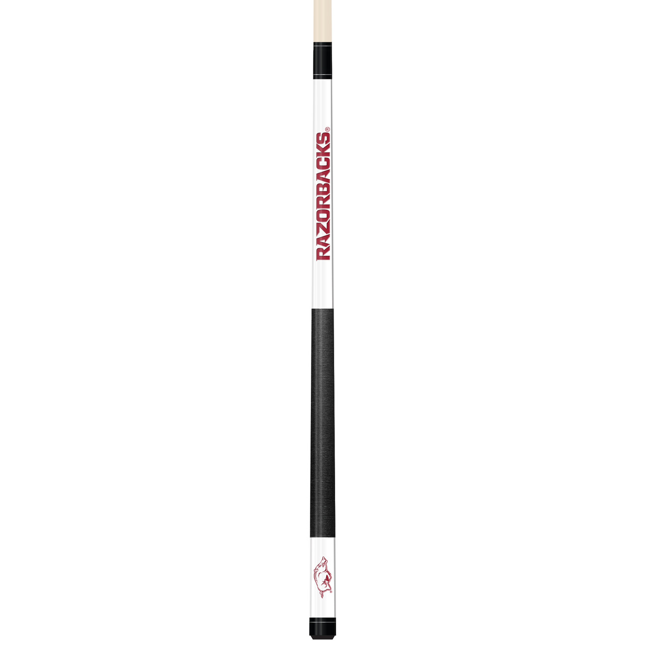 Arkansas Razorbacks Custom Engraved White Billiard Cue - Crimson