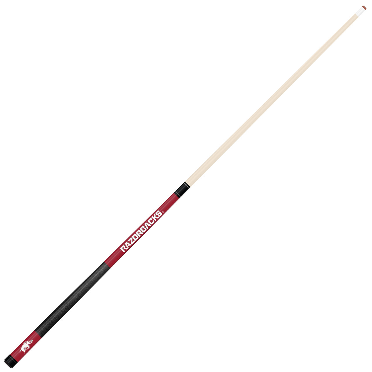 Arkansas Razorbacks Custom Engraved Crimson Billiard Cue - White