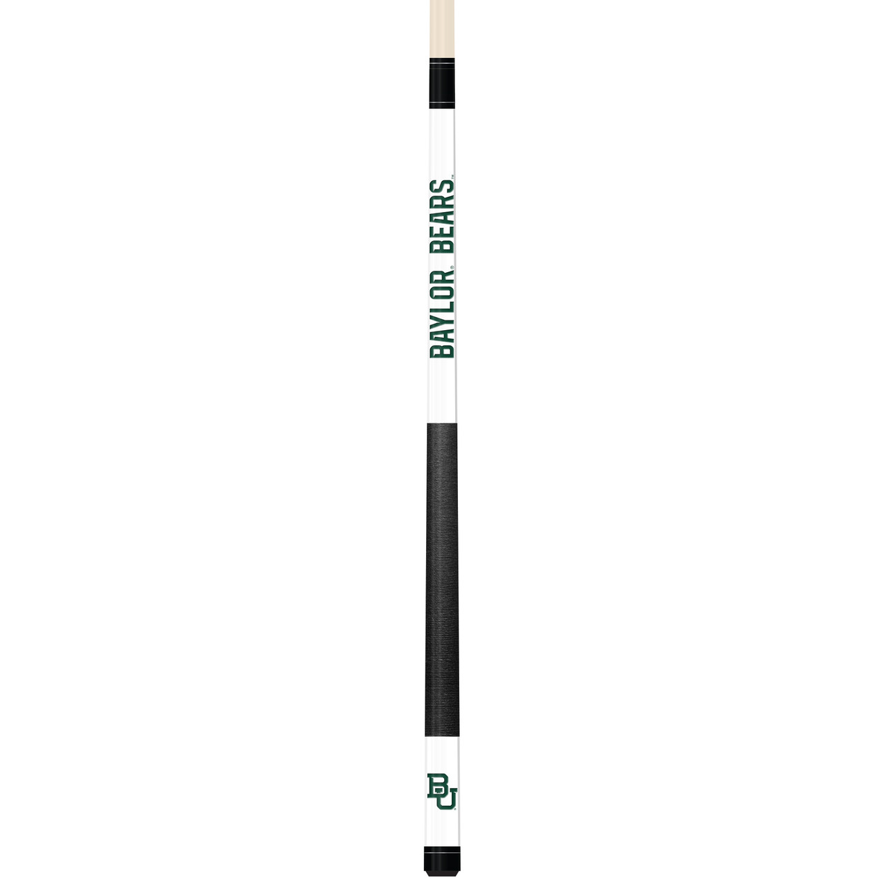 Baylor Bears Custom Engraved White Billiard Cue - Green