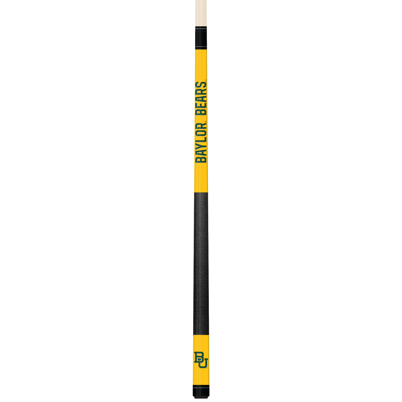 Baylor Bears Custom Engraved Yellow Billiard Cue - Green