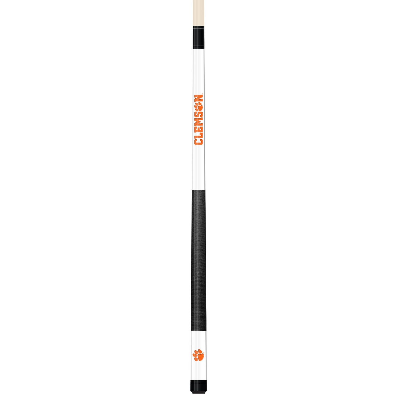Clemson Tigers Custom Engraved White Billiard Cue - Orange