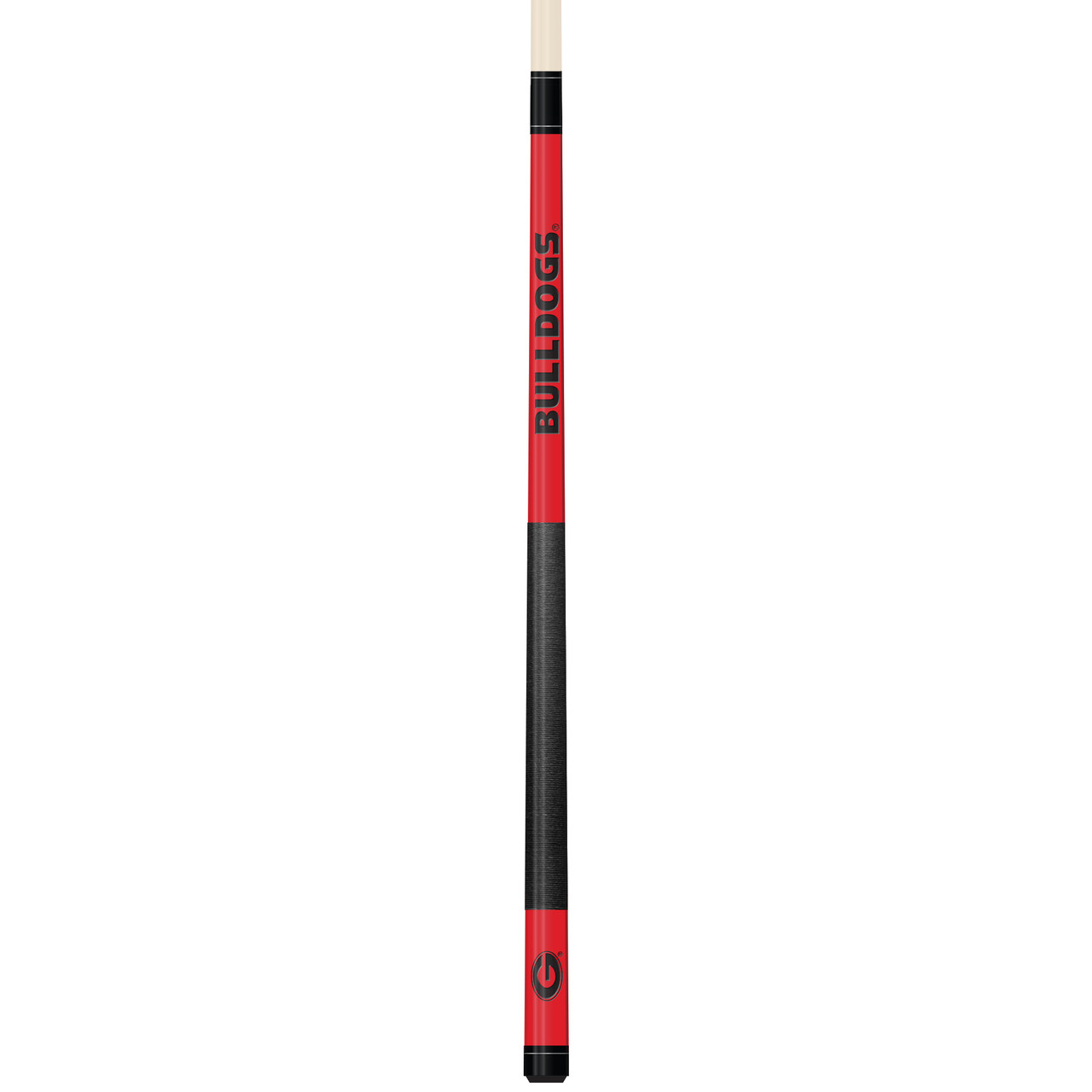 Georgia Bulldogs Custom Engraved Red Billiard Cue - Black