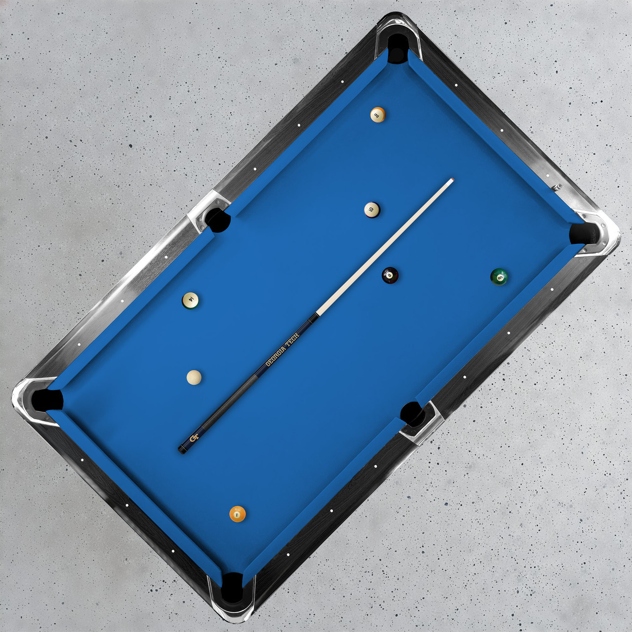 Georgia Tech Yellow Jackets Custom Engraved Navy Billiard Cue - Gold
