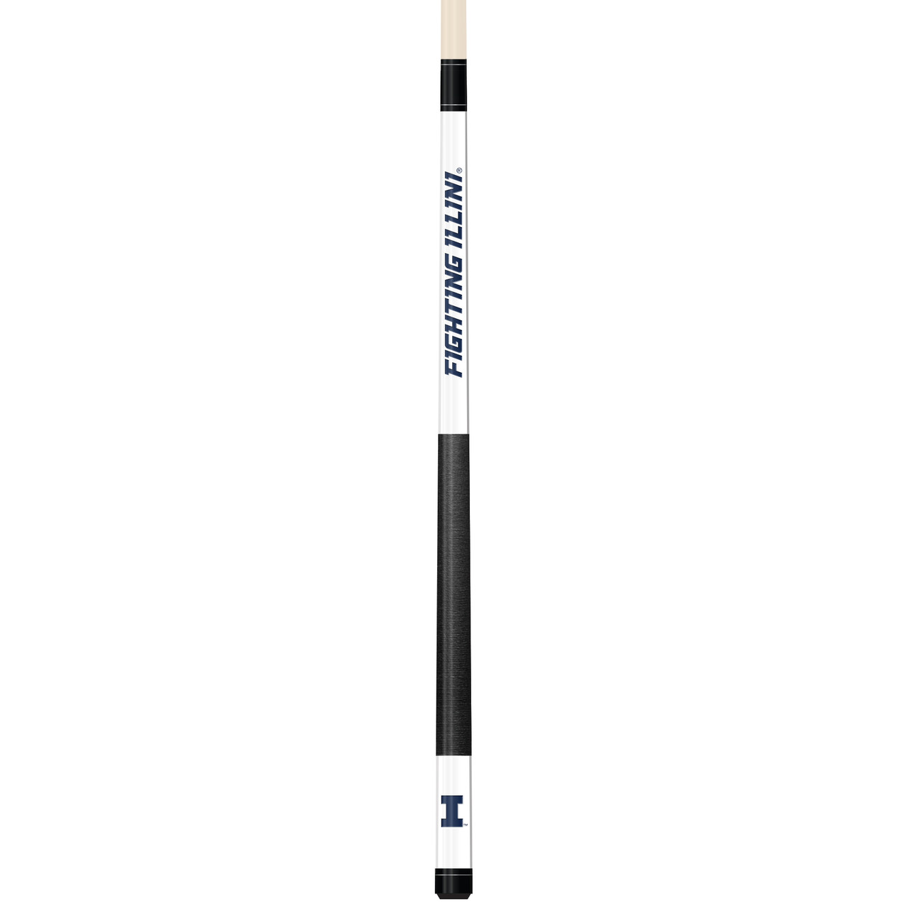 Illinois Fighting Illini Custom Engraved White Billiard Cue - Blue