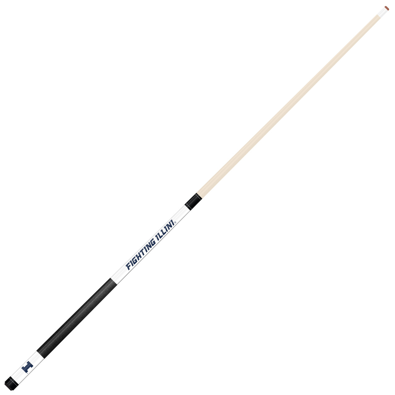 Illinois Fighting Illini Custom Engraved White Billiard Cue - Blue