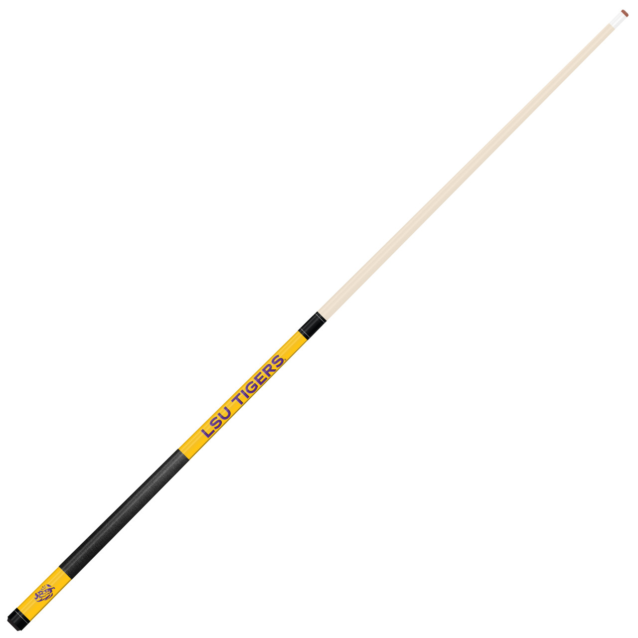 LSU Tigers Custom Engraved Yellow Billiard Cue - Purple