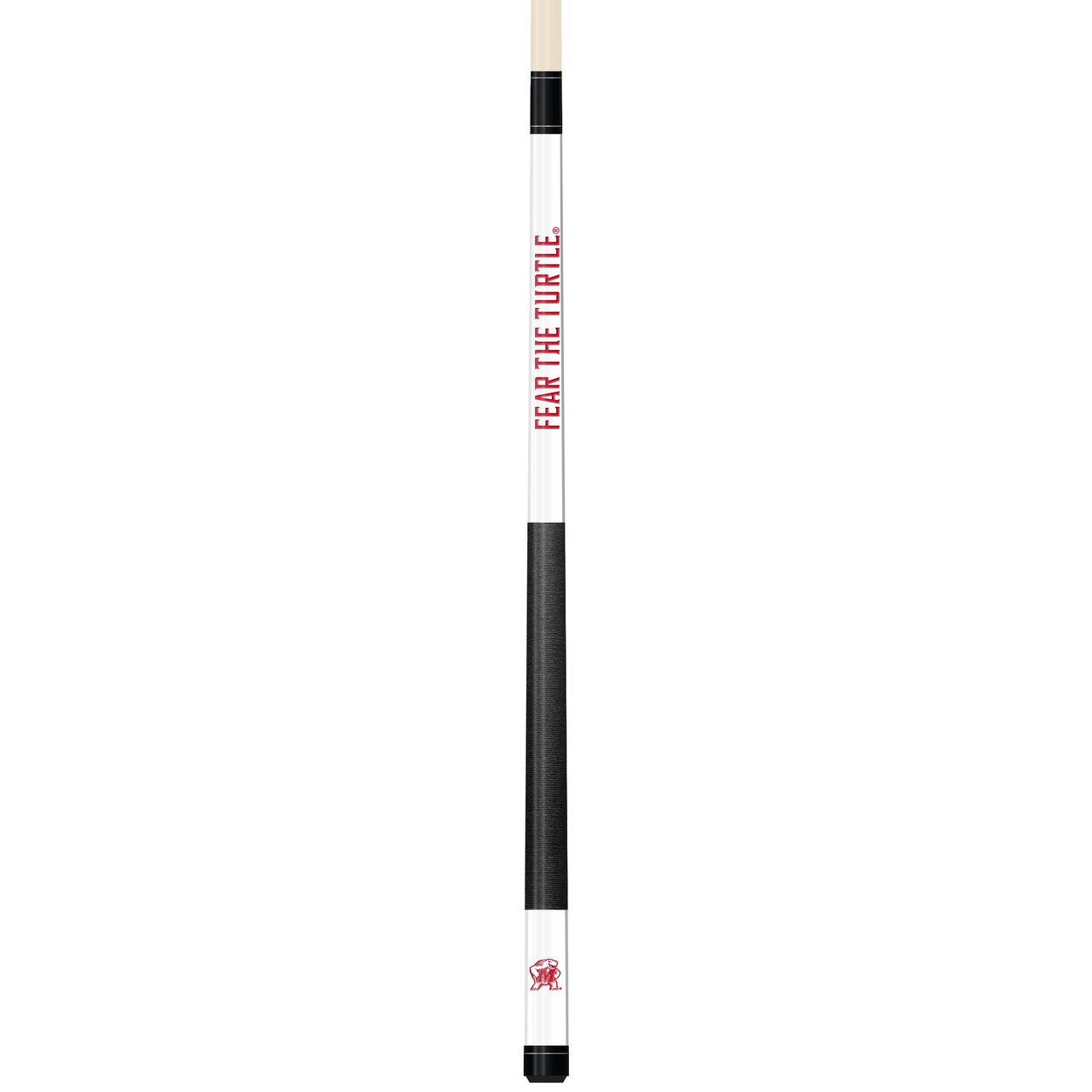 Maryland Terrapins Custom Engraved White Billiard Cue - Red