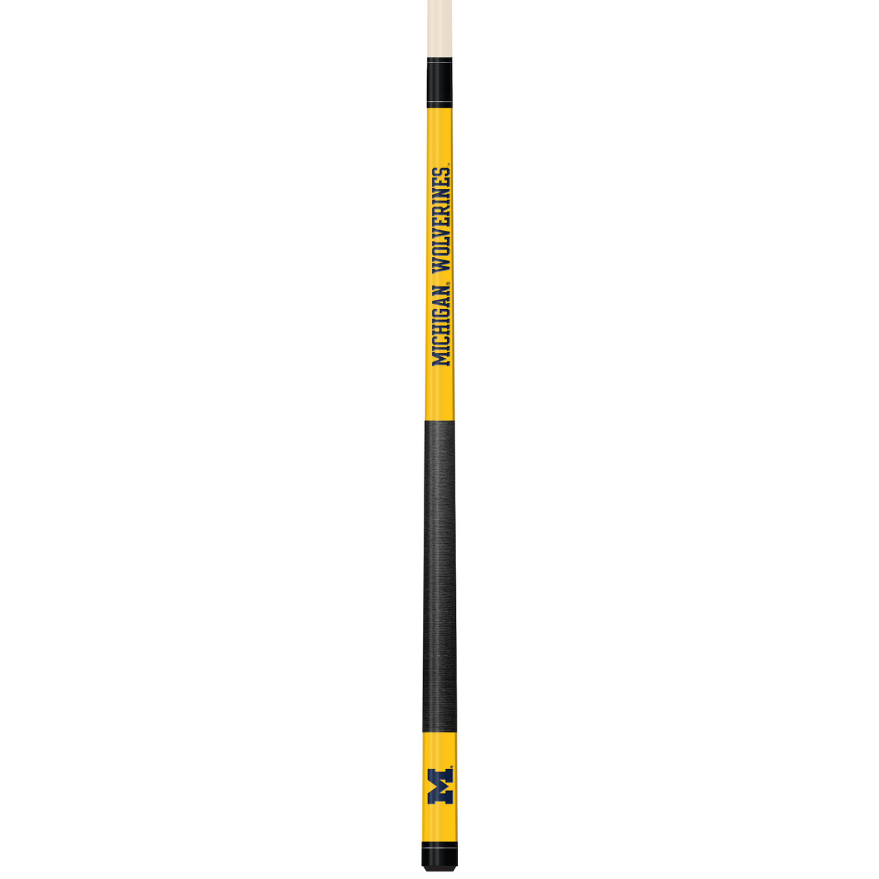 Michigan Wolverines Custom Engraved Yellow Billiard Cue - Blue