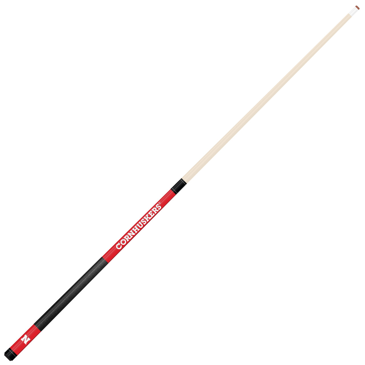 Nebraska Cornhuskers Custom Engraved Red Billiard Cue - White