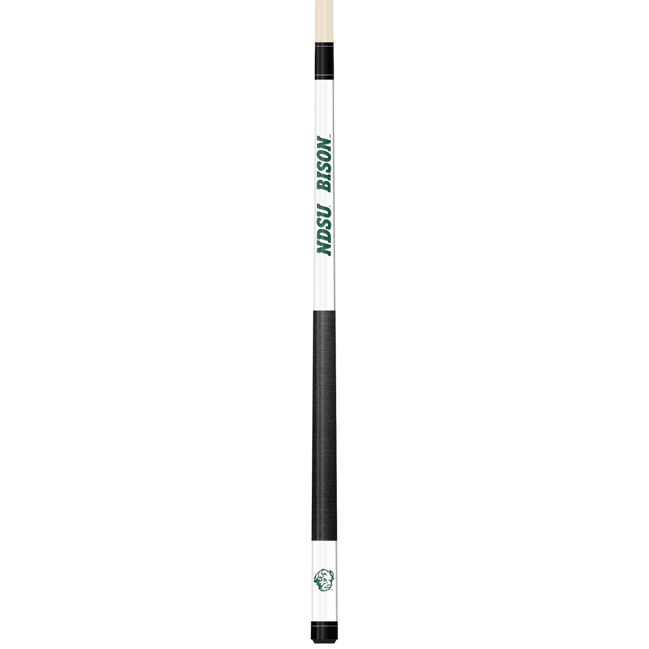 North Dakota State Bison Custom White Engraved Pool Cue - Green