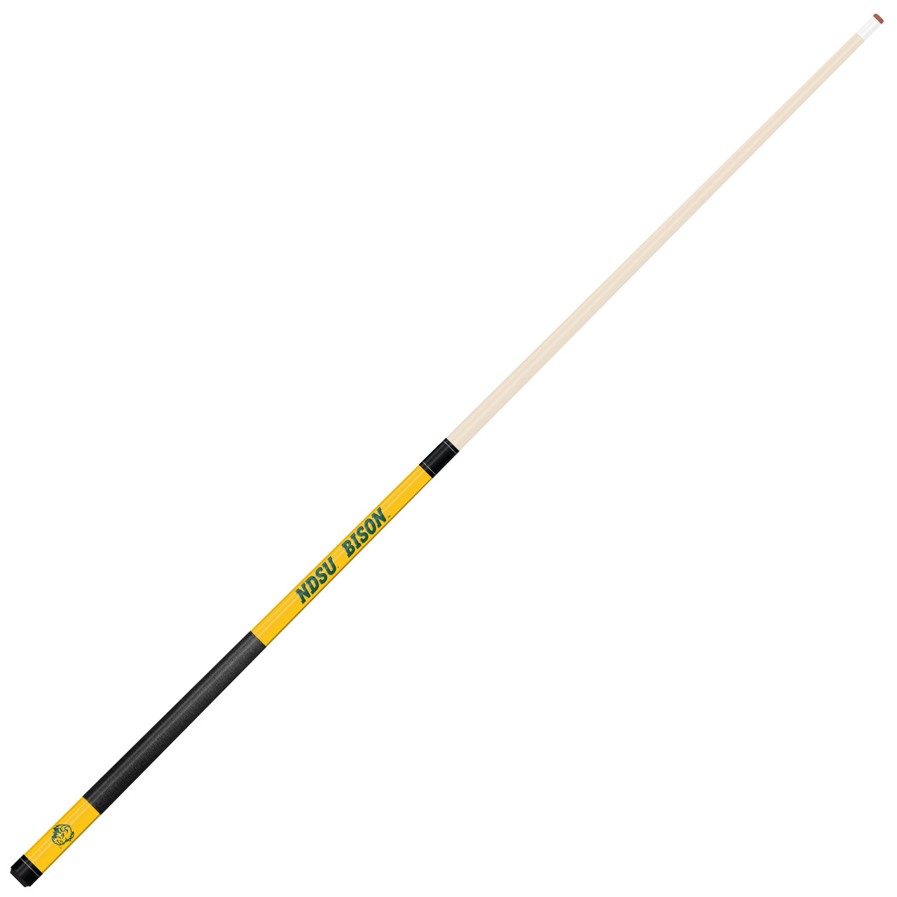 North Dakota State Bison Custom Yellow Engraved Pool Cue - Green