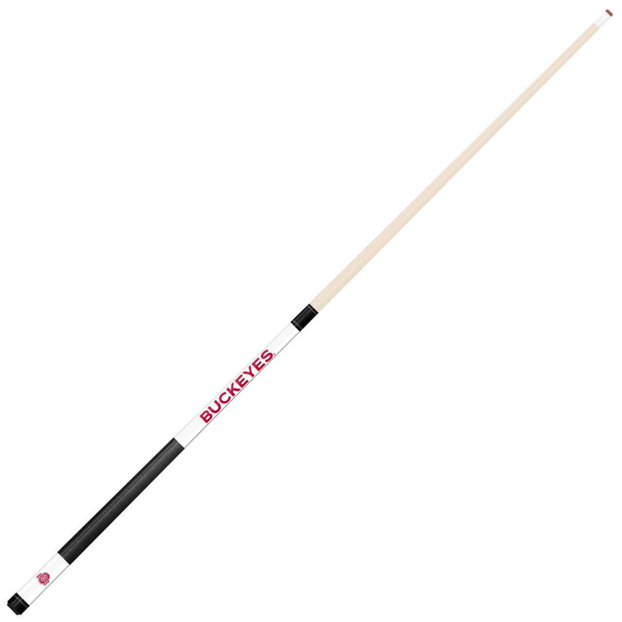 Ohio State Buckeyes Custom Engraved White Billiard Cue - Red
