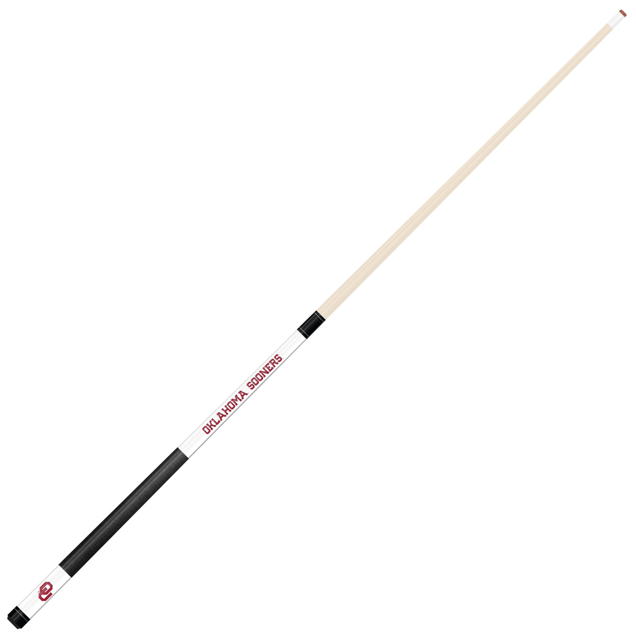 Oklahoma Sooners Custom Engraved White Billiard Cue - Crimson