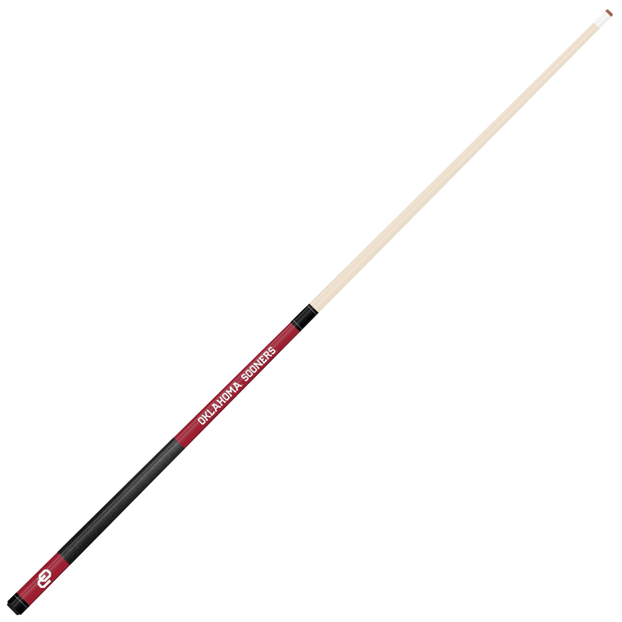 Oklahoma Sooners Custom Engraved Crimson Billiard Cue - White