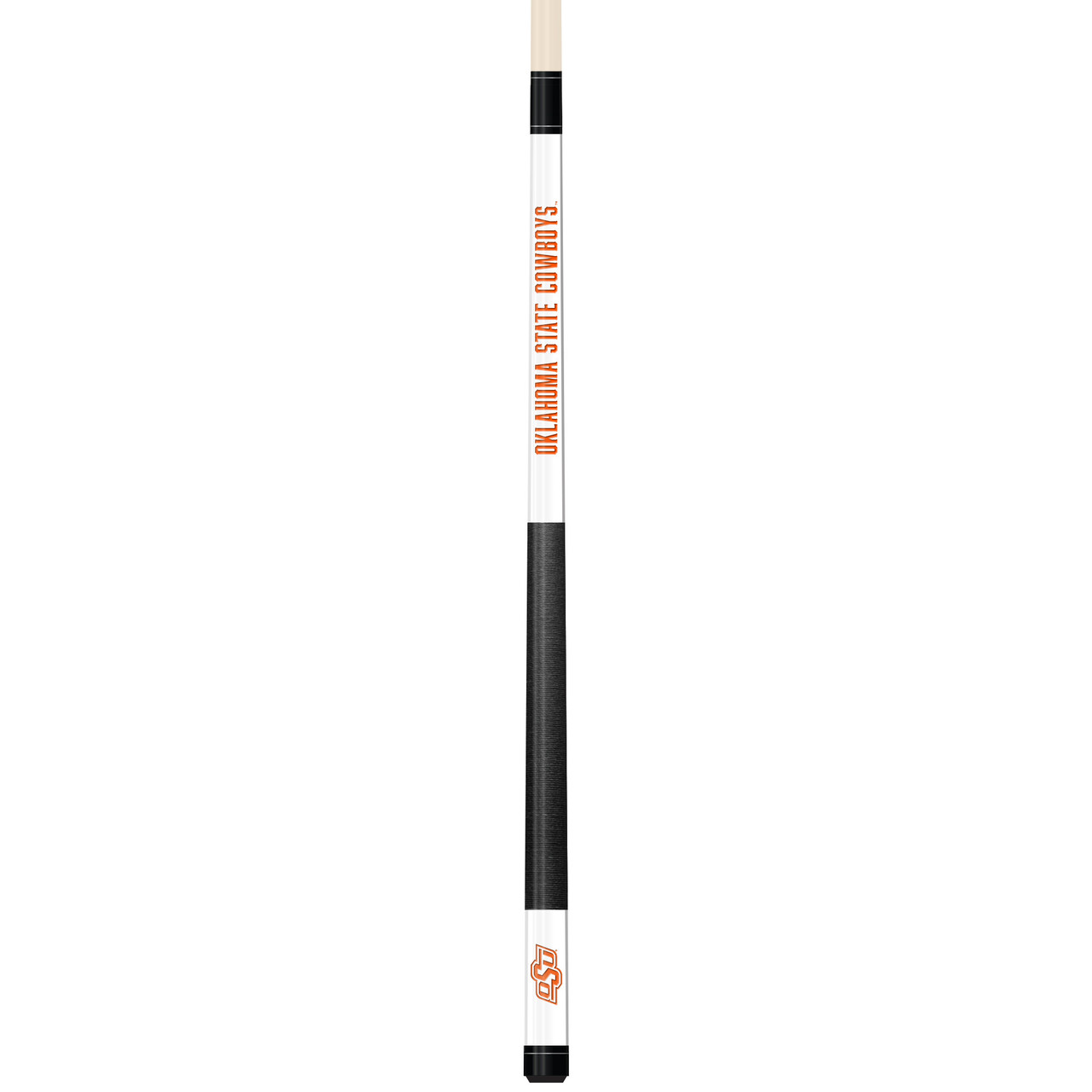 Oklahoma State Cowboys Custom Engraved White Billiard Cue - Orange