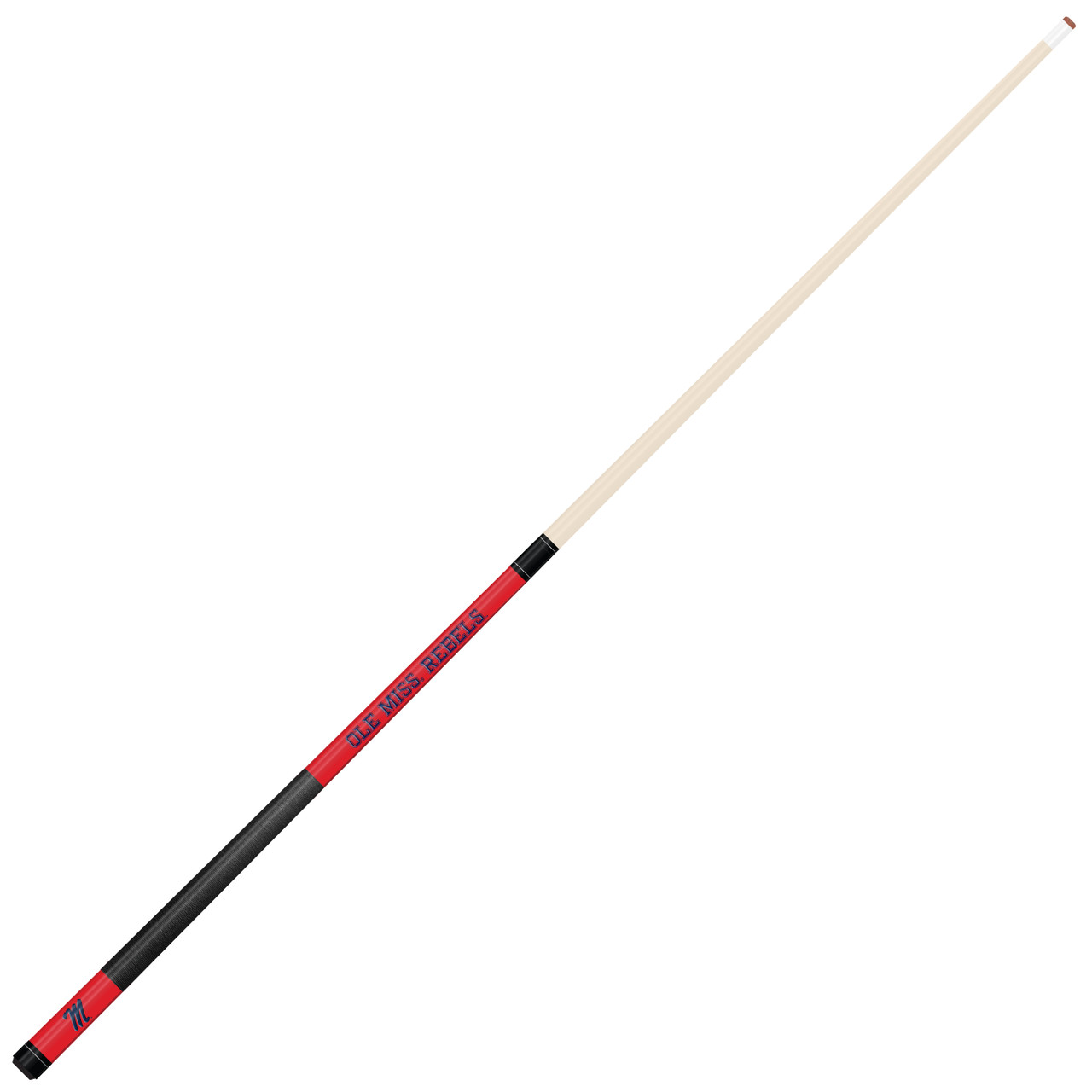 Ole Miss Rebels Custom Engraved Red Billiard Cue - Blue