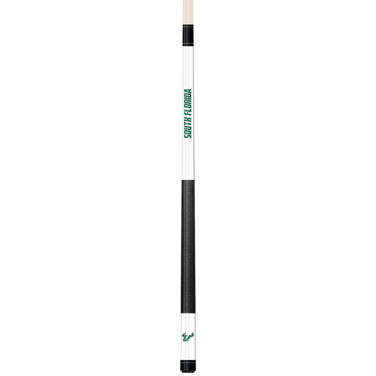 University of South Florida Bulls Custom Engraved White Billiard Cue - Green
