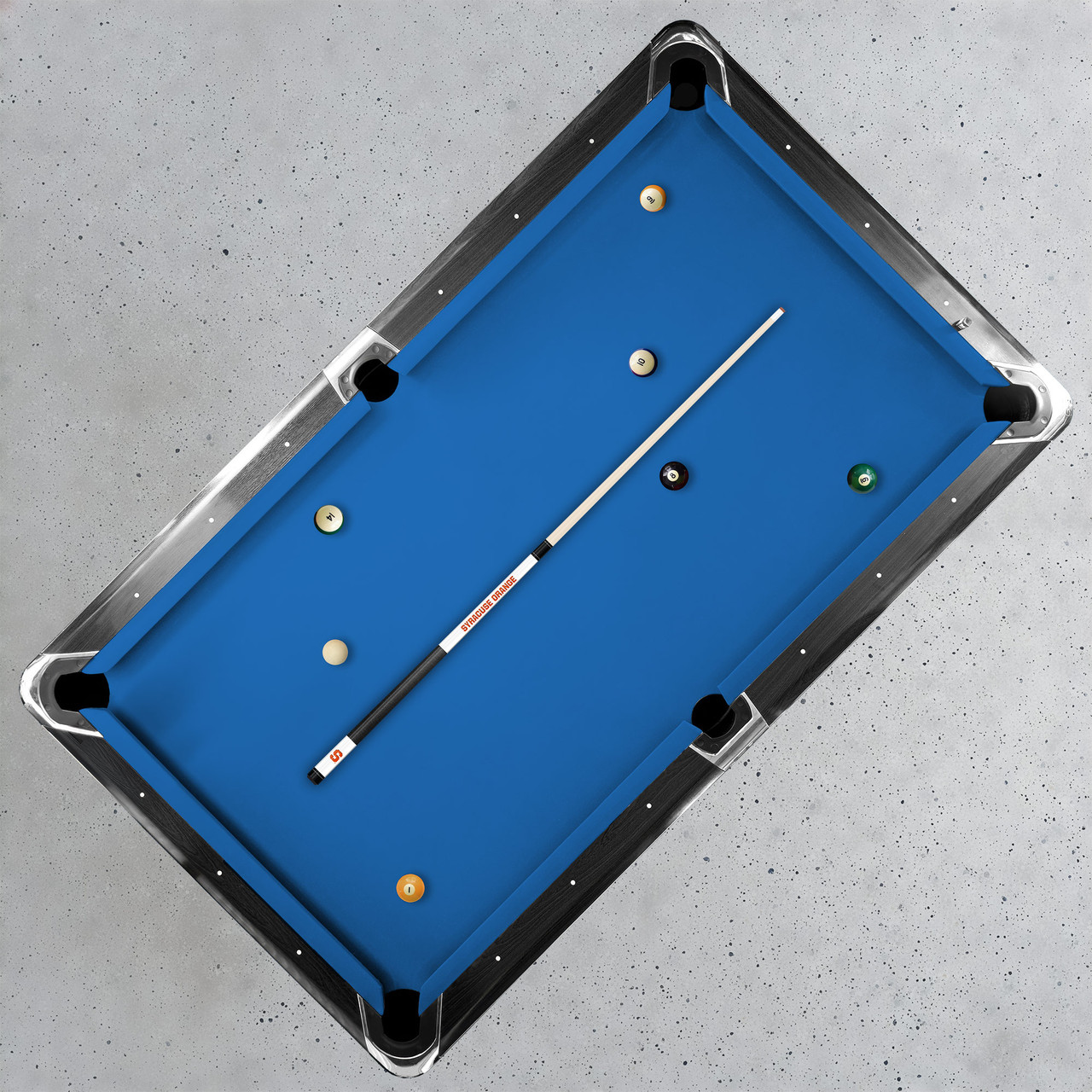 Syracuse Orange Custom Engraved White Billiard Cue - Orange