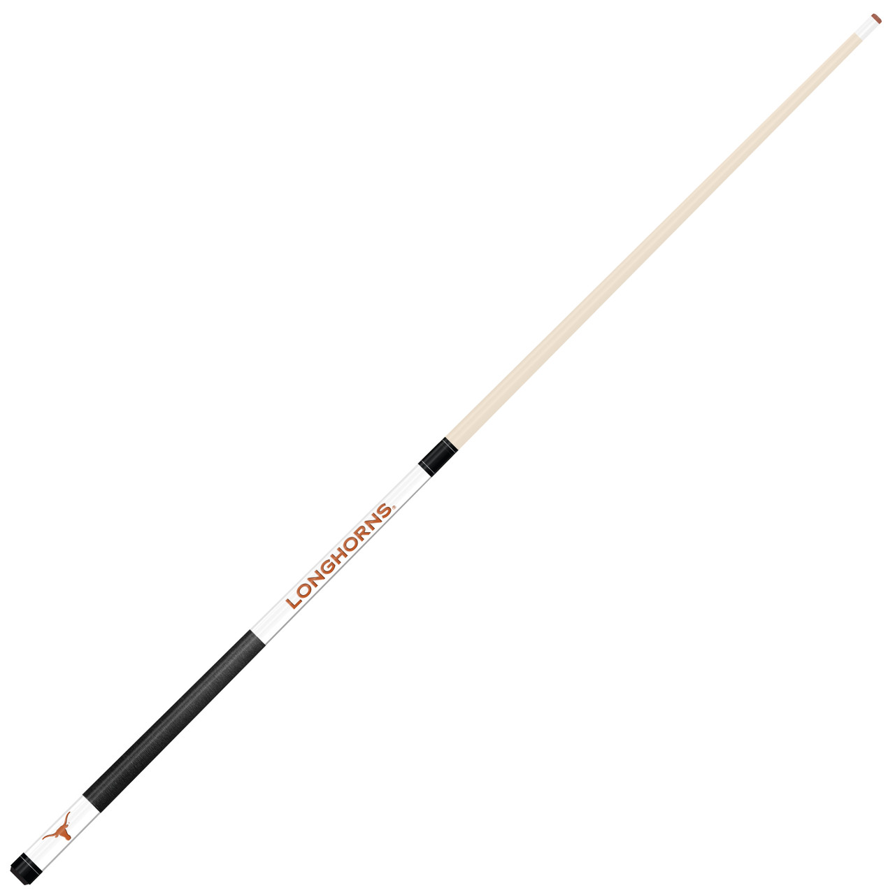 Texas Longhorns Custom Engraved White Billiard Cue - Orange