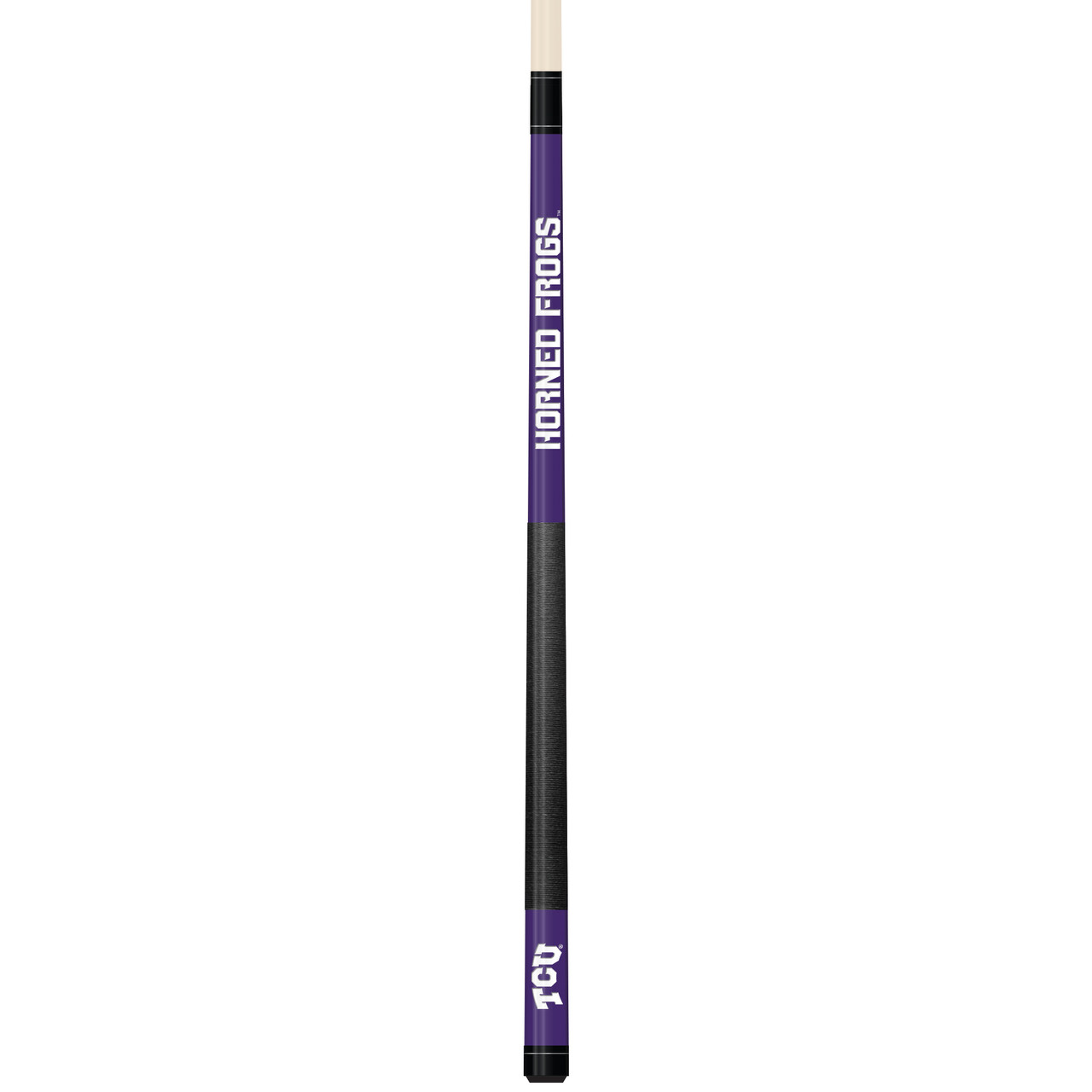 TCU Horned Frogs Custom Engraved Purple Billiard Cue - White