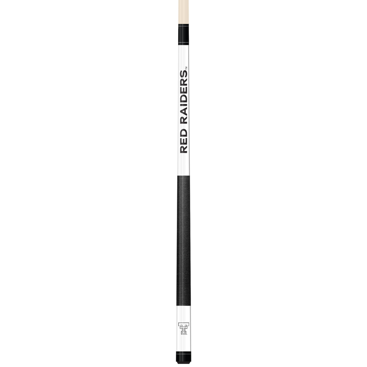 Texas Tech Red Raiders Custom Engraved White Billiard Cue - Black