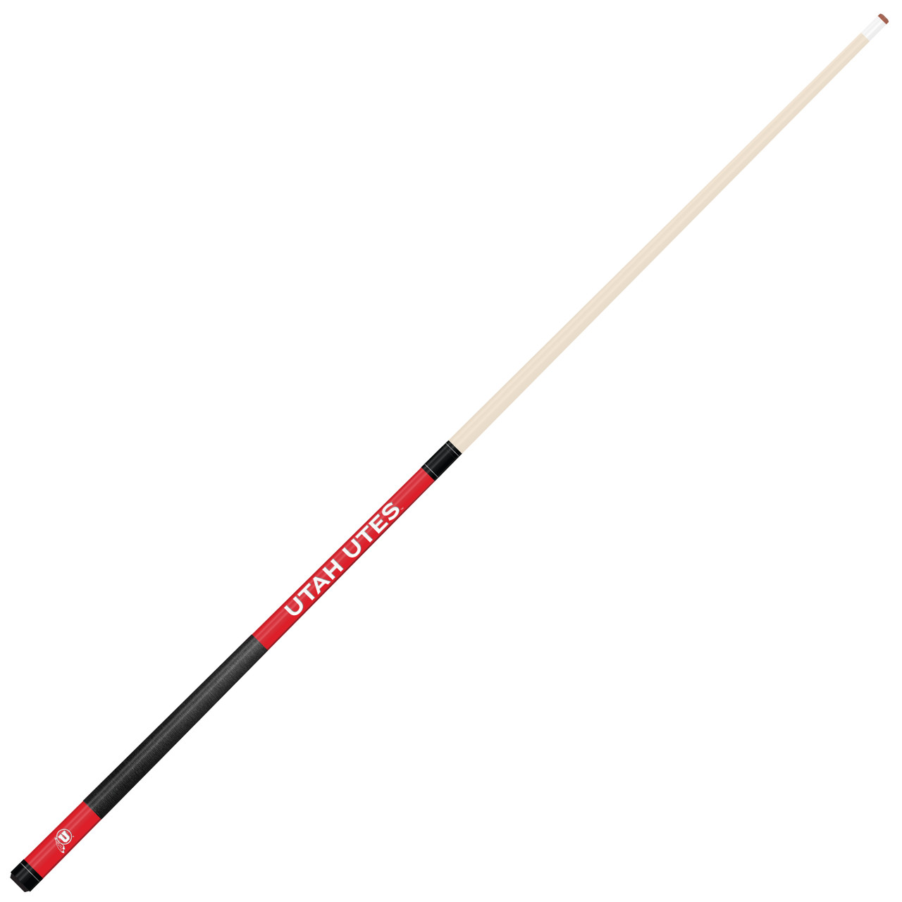Utah Utes Custom Engraved Red Billiard Cue - White
