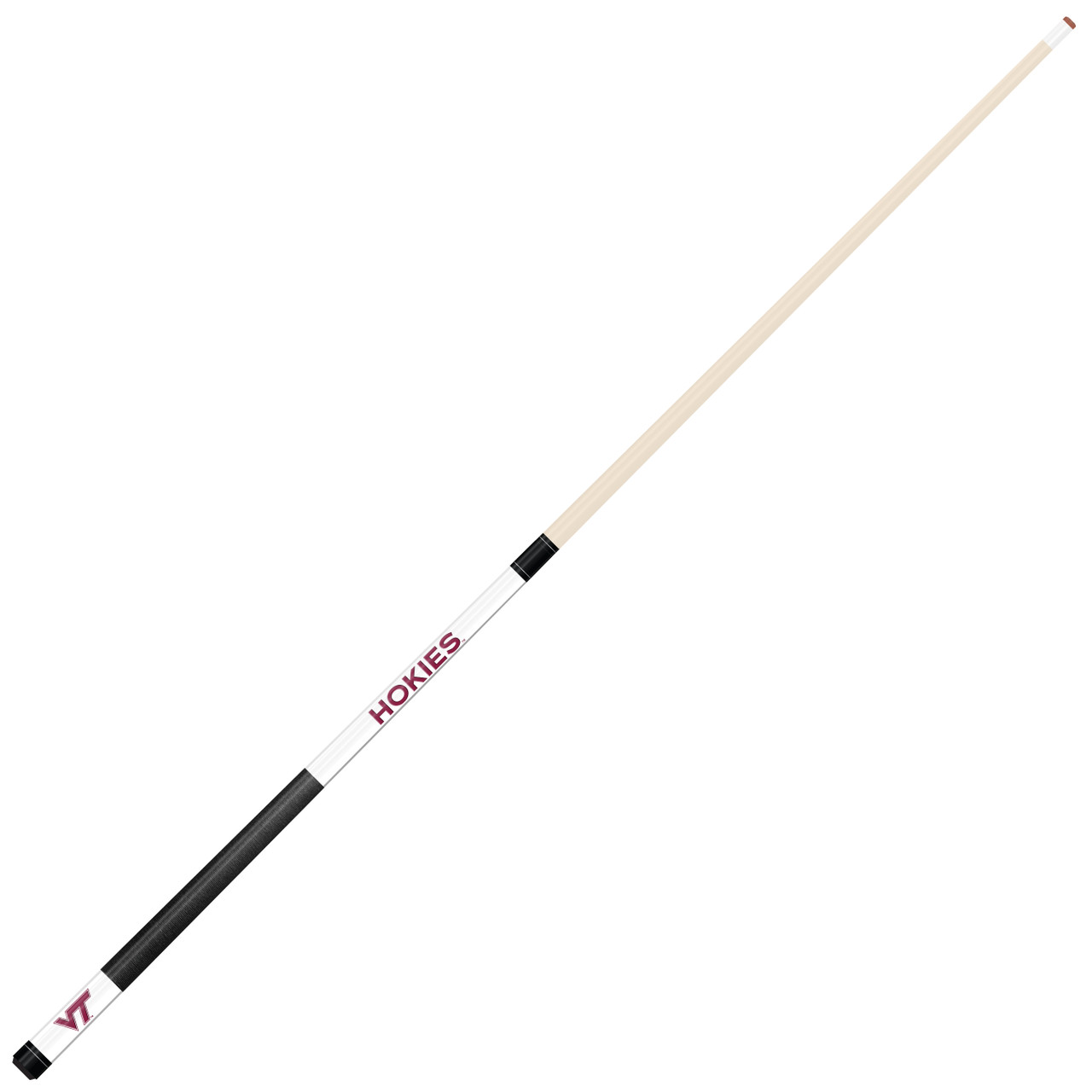 Virginia Tech Hokies Custom Engraved White Billiard Cue - Maroon