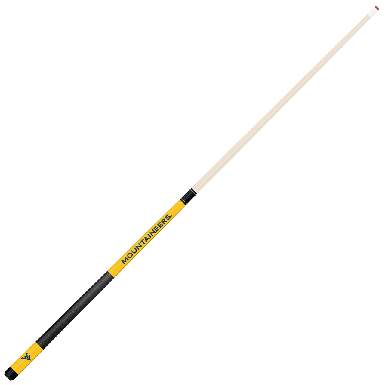 West Virginia Mountaineers Custom Engraved Blue Billiard Cue - Yellow