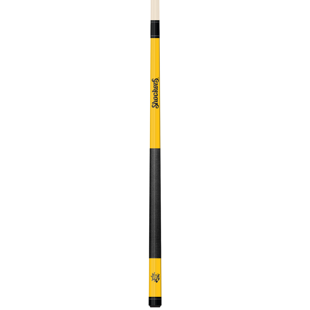 Wichita State Shockers Custom Engraved Yellow Billiard Cue - Black