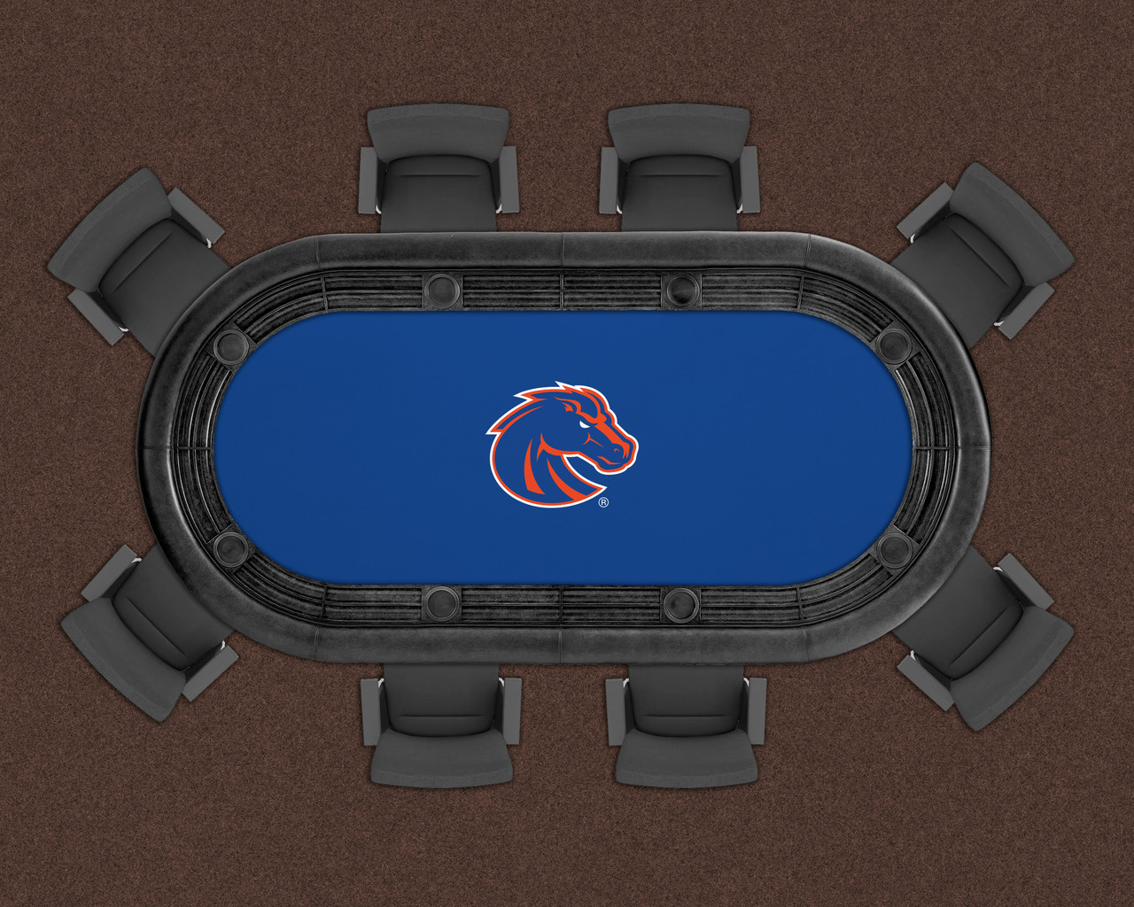Boise St. Broncos 96" Texas Hold 'Em Game Table Felt